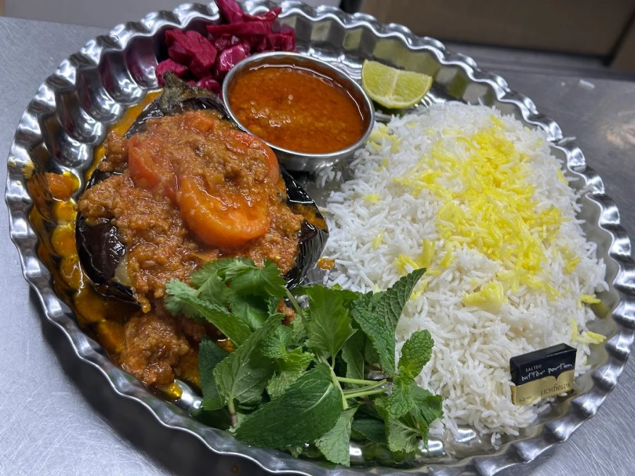 karniyarik Served at Shiraz Persian Restaurant in Bolton