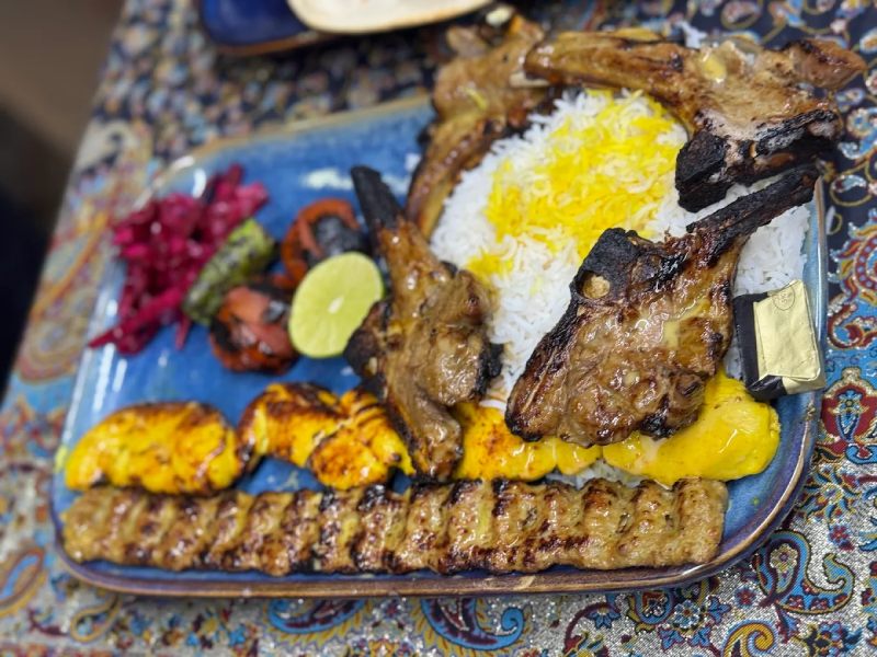 Koobideh kebab and jujeh kebab  Served at Shiraz Persian Restaurant in Bolton