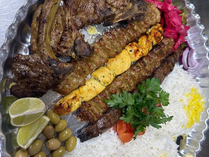 shashlik kebab Koobideh jujeh at Shiraz Persian Restaurant in Bolton